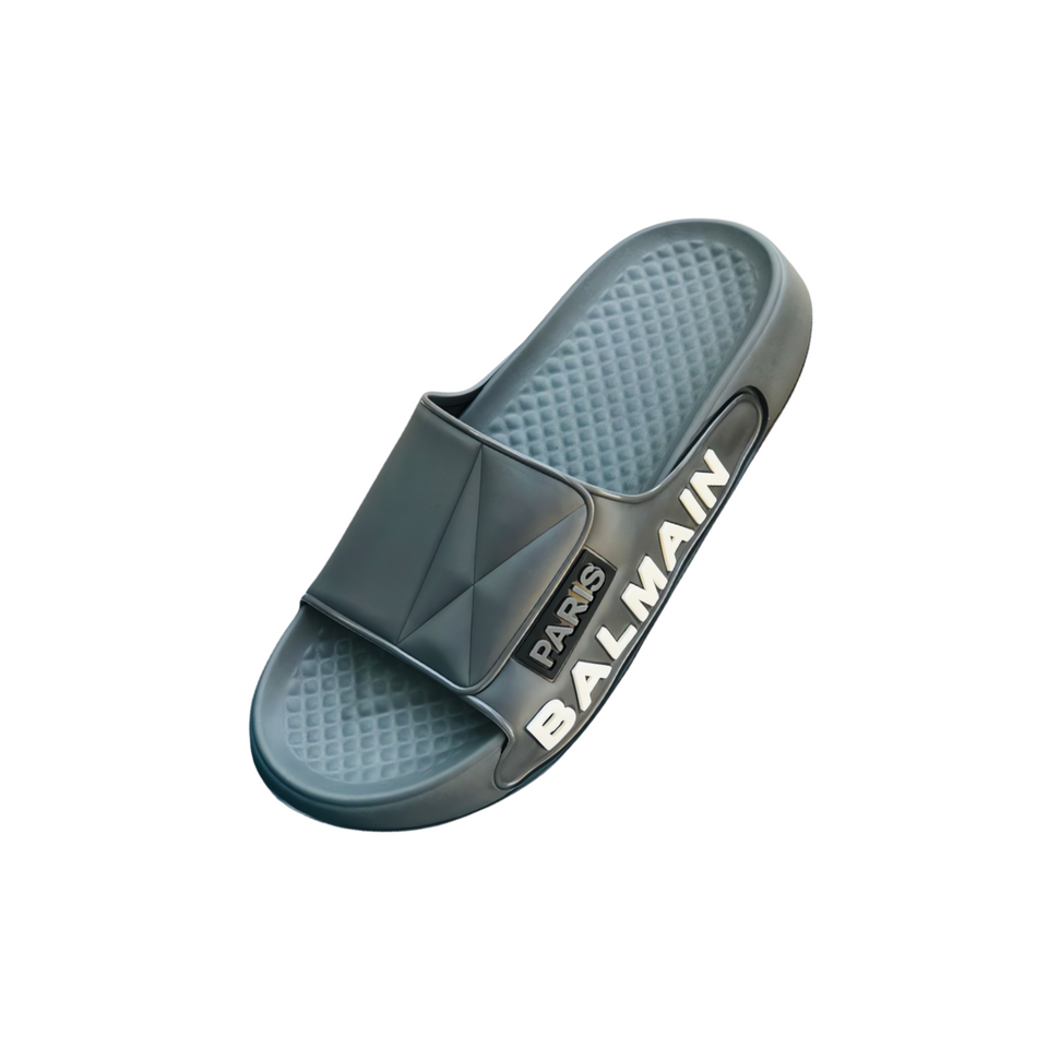 Balmain Paris Grey Slide Flip Flop