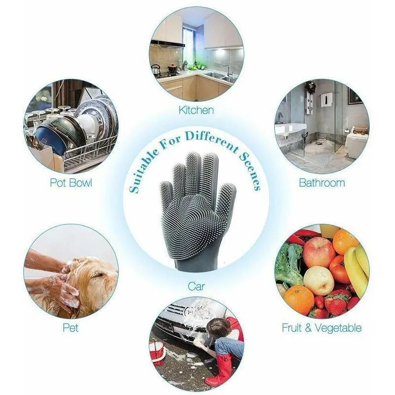 MagicScrub™ 4 Pcs Silicone Washing Gloves (Buy One Get One Free)