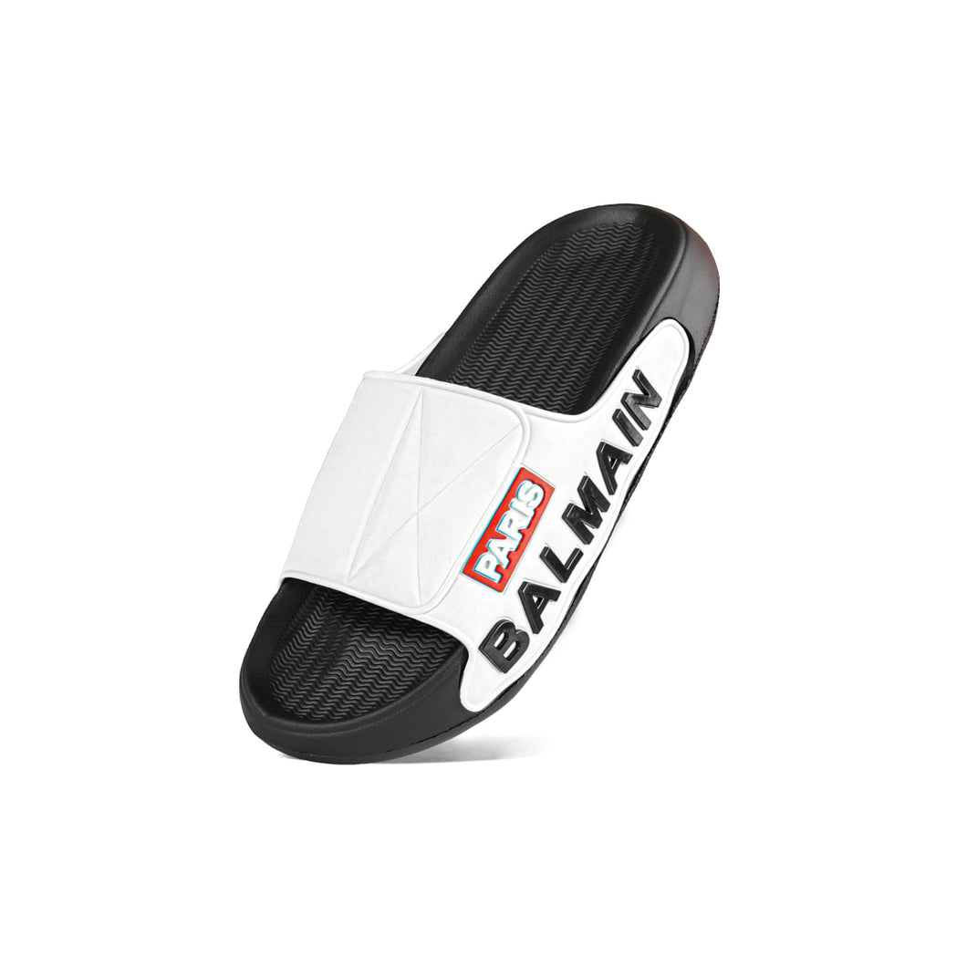 Paris Balmain Black and White Slide Flip Flop