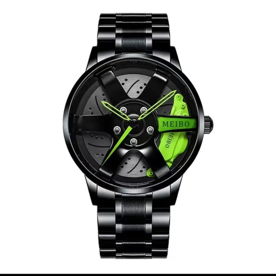 Stainless Steel Rotating Wheel Watch