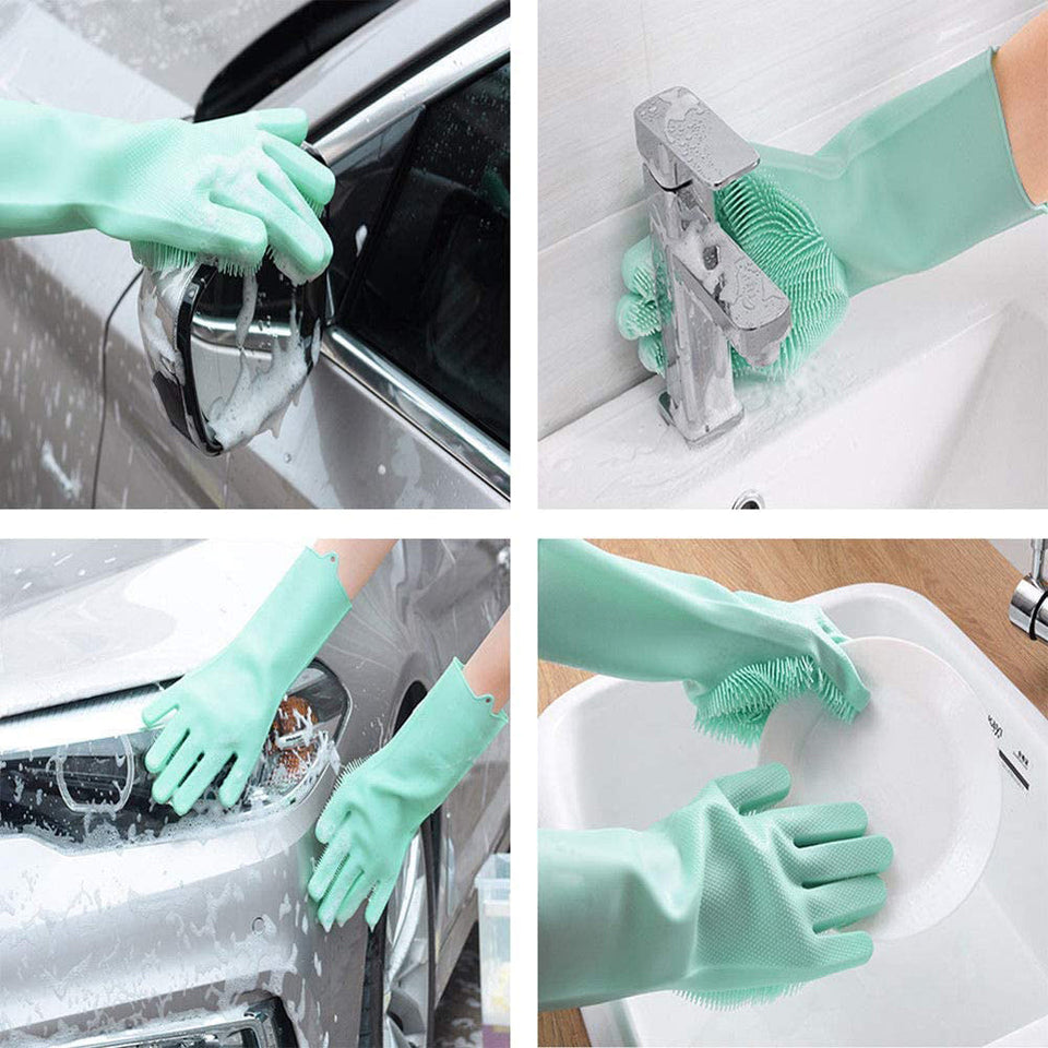 MagicScrub™ 4 Pcs Silicone Washing Gloves (Buy One Get One Free)