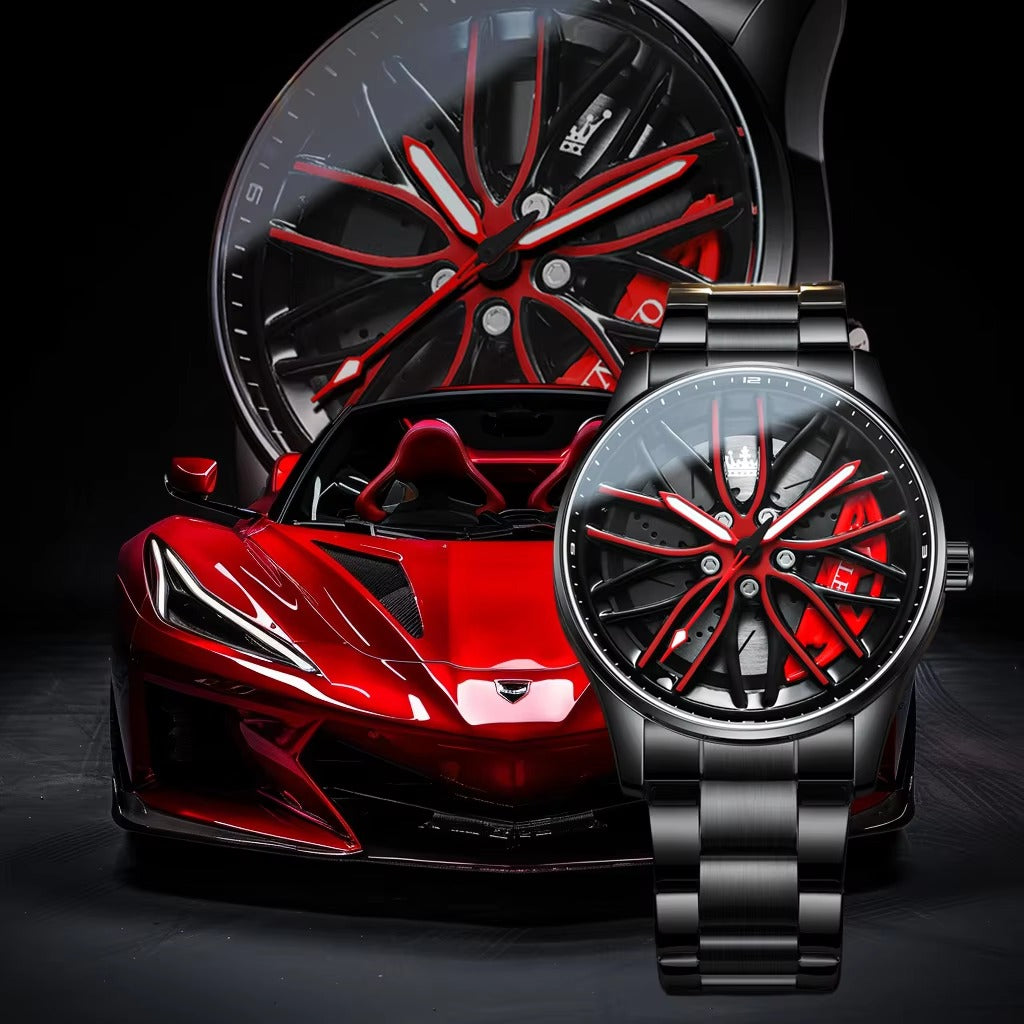 Stainless Steel Rotating Wheel Watch