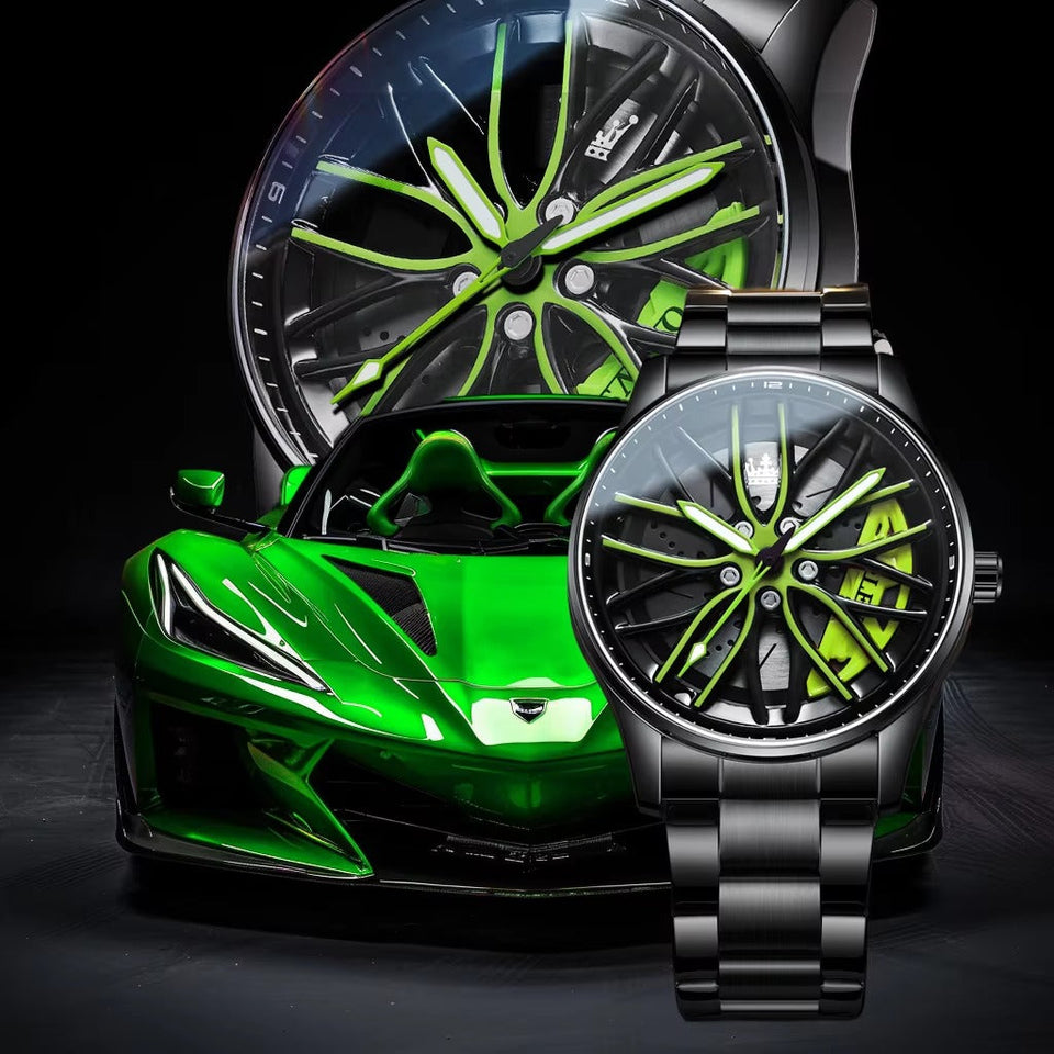 Stainless Steel Rotating Wheel Watch